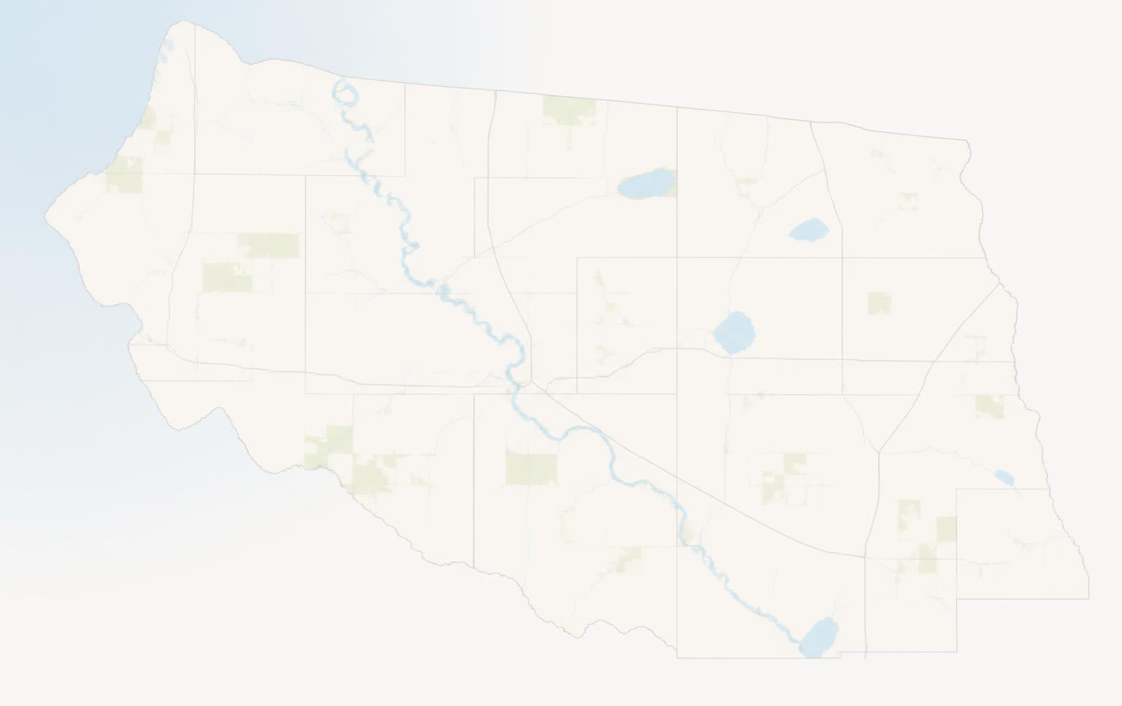 Map of the Grove Mechanical service area in northwest Minnesota