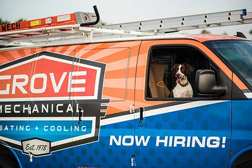 Grove Mechanical service van in Ada, Minnesota